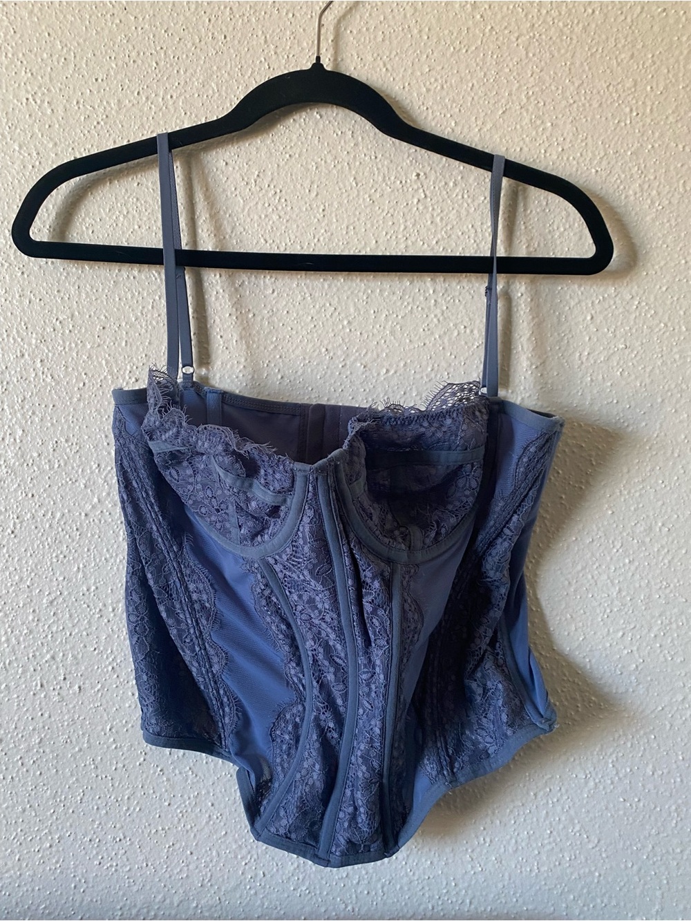 Urban Outfitters Lace-Trim Bustier in Slate